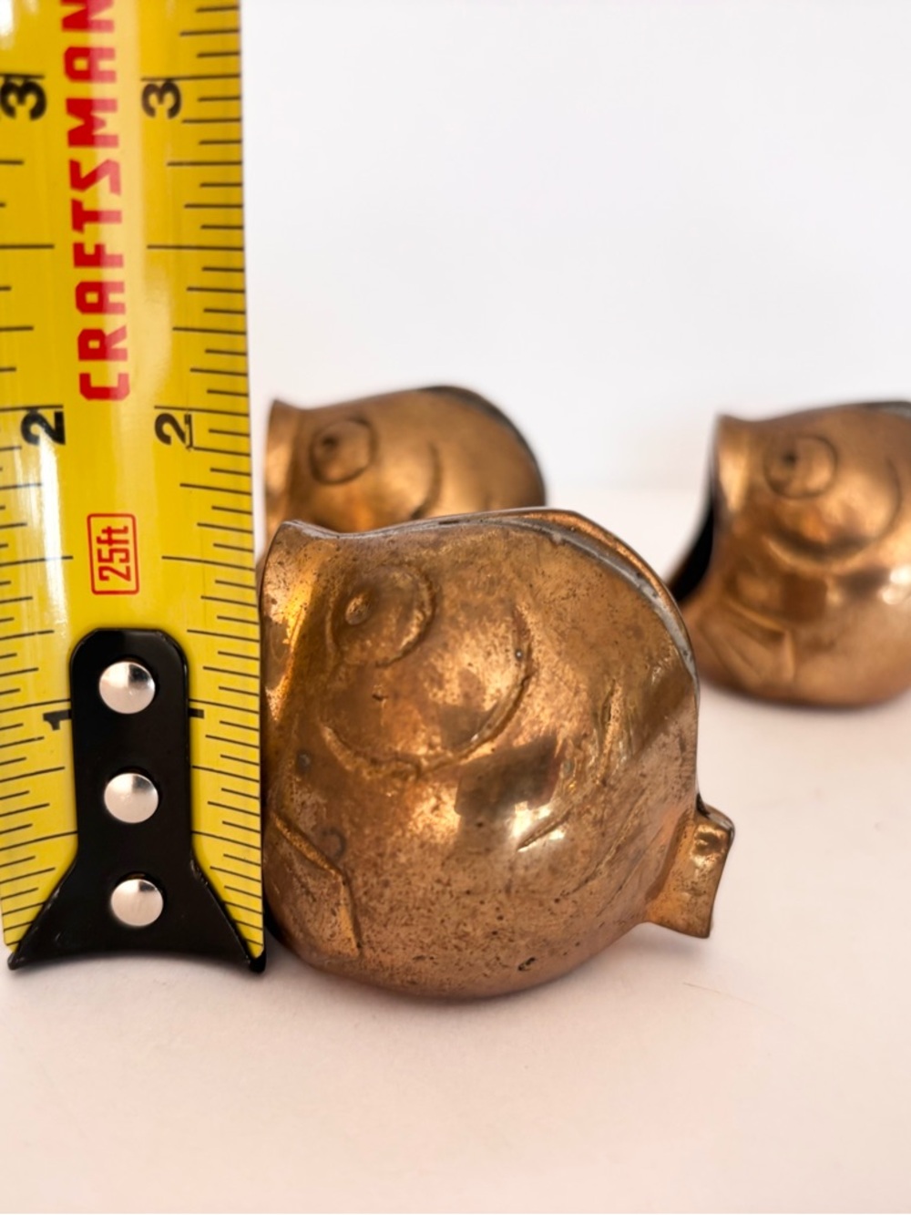 4 Vintage MCM Solid Brass Fish Ashtray Open Mouth Koi Retro Kitsch Decor Aged - Picture 10 of 11